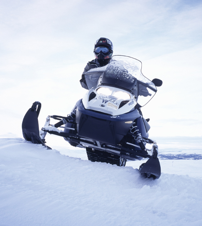 Man on snowmobile